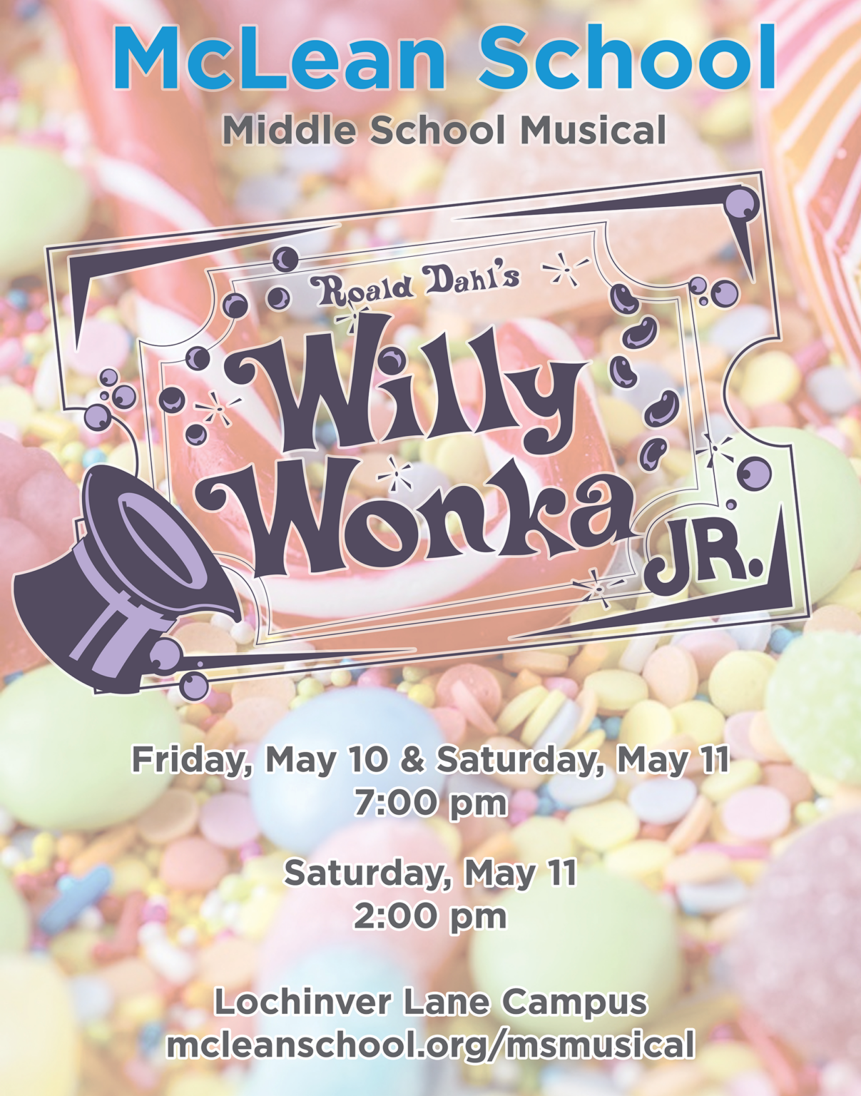 Middle School Musical, Willy Wonka, Jr. - McLean School